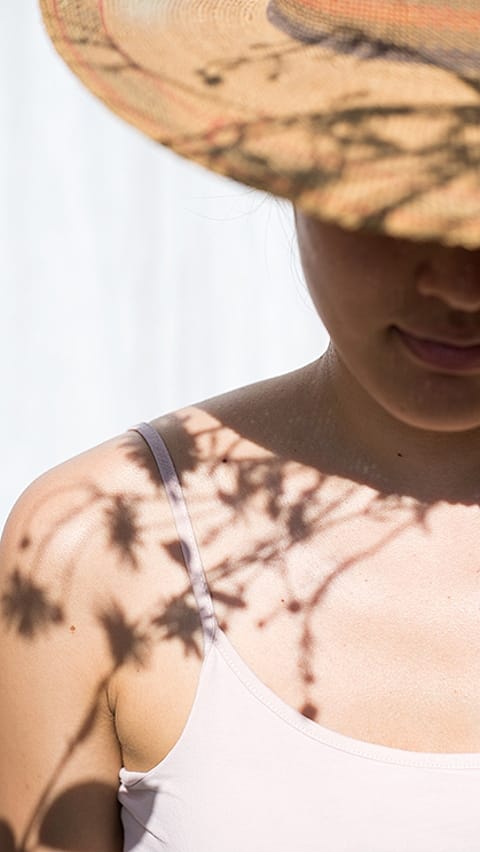 woman with sun hat